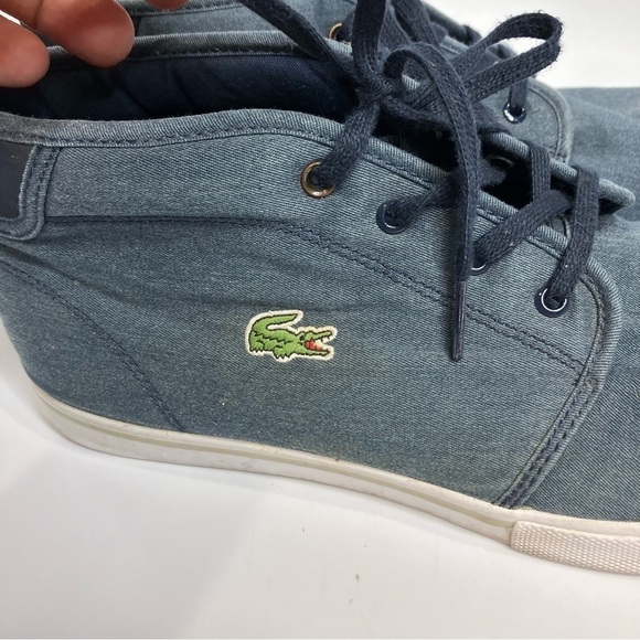Lacoste Ampthill blue canvas sneakers size 12 - Picture 2 of 10